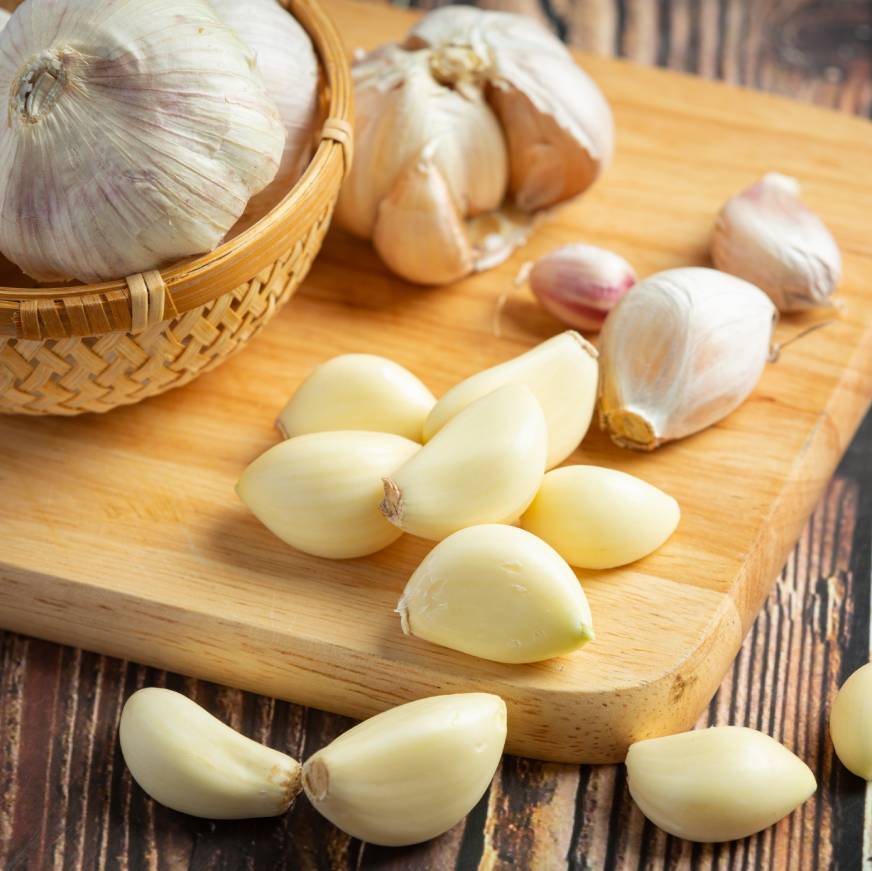 Fresh garlic cloves ready for processing at UDS Flavours